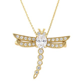 Absolute Sterling Silver Goldclad Dragonfly Pin/Pendant with Chain, 19"